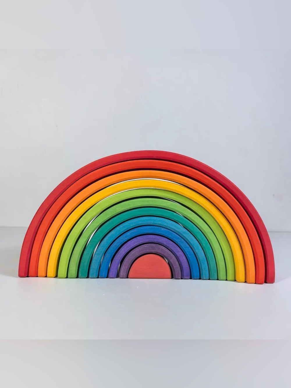 Wooden Rainbow Stacking Arches - Multicolor Wooden Building Set
